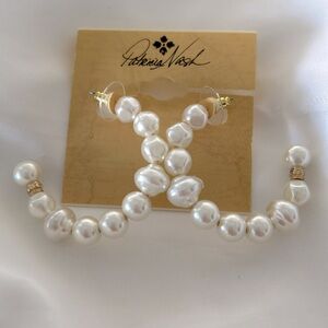 PATRICIA NASH PEARL HOOP EARRINGS NWT!